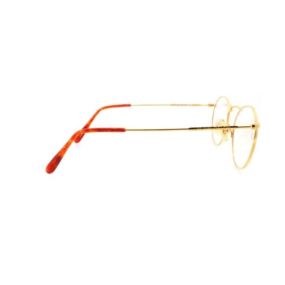 Authentic Alain Delon 3153 Col.NO.1S 80s Vintage Gold Round Metal Eyeglasses -